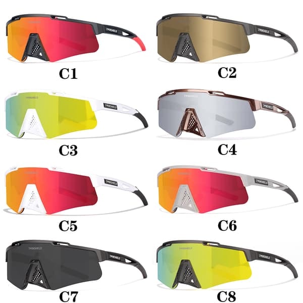 \"QD\" Hot Rea brugerdefineret logo Mærke TWINSHIELD Løbebriller UV400 Sports Solbriller Mountainbike Ridning Vejsport Solbriller
