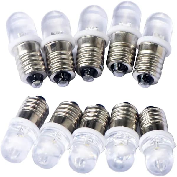 10 stk E10 12V Spot LED-lamper Varmhvit