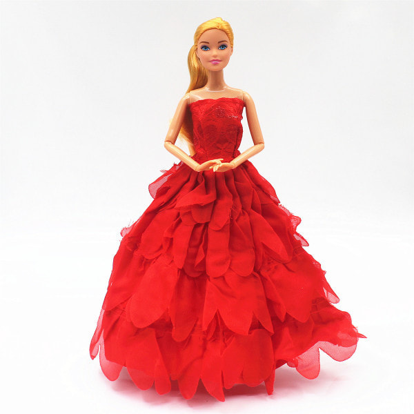 [QD] 10 stk. 30 cm dukkekjole brudekjole Barbie pige smokingkjole