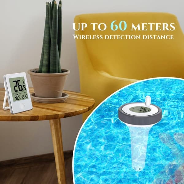Trådløs flytende bassengtermometer med LED-display