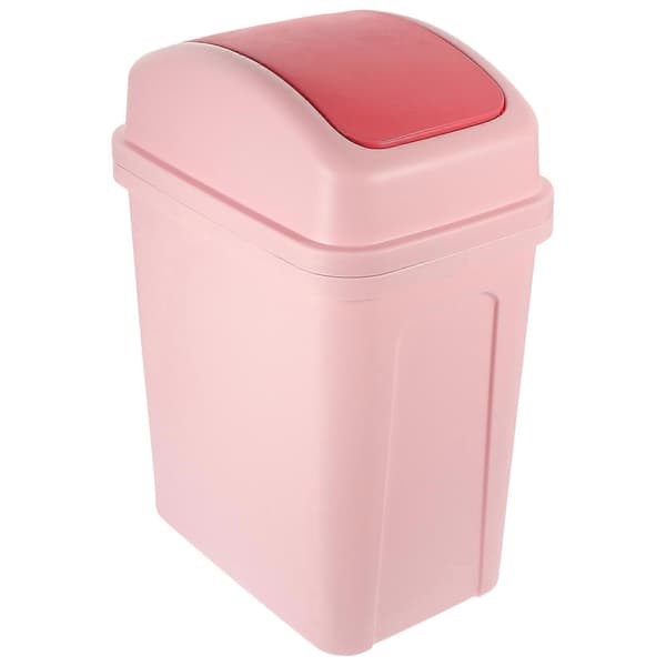 Bathroom Waste Bin with Swing Lid, Trash Can, Bathroom Trash Can, Kitchen Trash Can, Pink