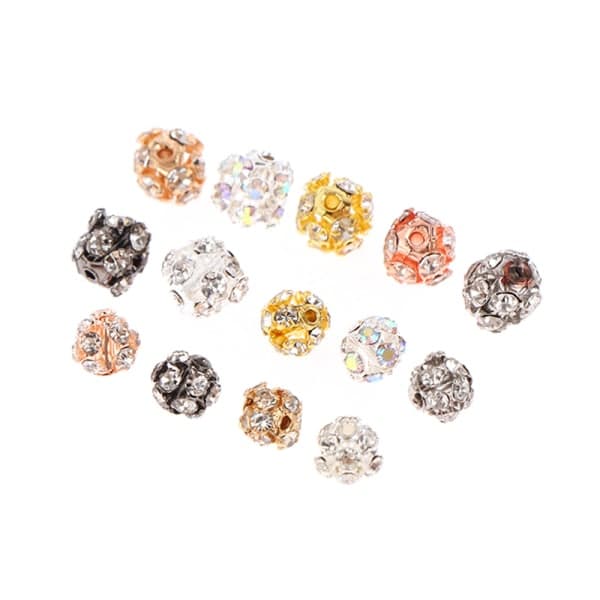 50 stk. 6 mm Rhinestone Rone krystalkugle løse afstandsstykker til J H-8mm