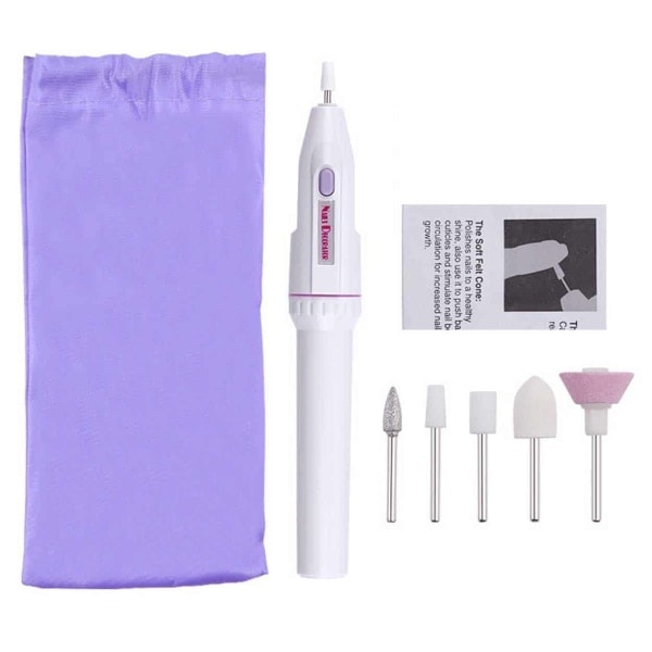QU/Elektrisk nagelfil med 5 bits, vit