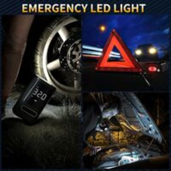 6000mAh Mini sähköinen ilmapumppu, kannettava johdoton ilmakompressori rengaspumppu 150PSI digitaalisella LCD-näytöllä, ladattava ilmapumppu autoon,