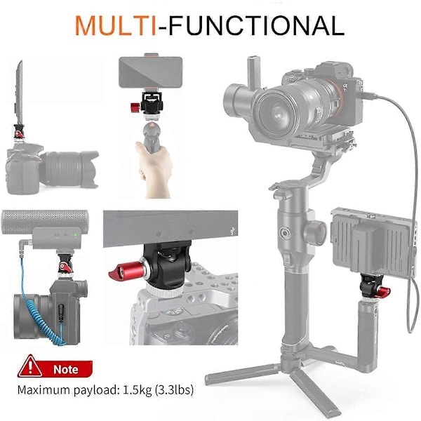 QD-Mini Monitorfeste Stativ Cold Shoe Adapter Aluminiumslegering 1/4 Toms Skrue for Blits Mikrofon LED