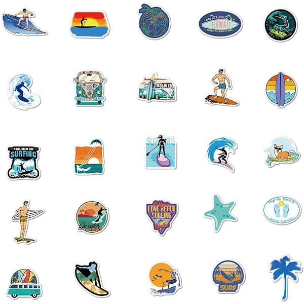 [QD] Summer Surf Stickers for Water Bottles, Laptop, Refrigerator,