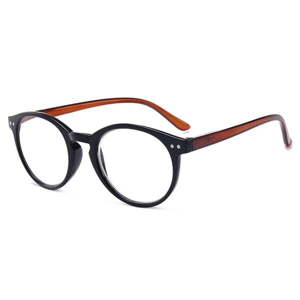 Brune Svarte Runde Lesebriller Styrke 3.0 Briller_qq