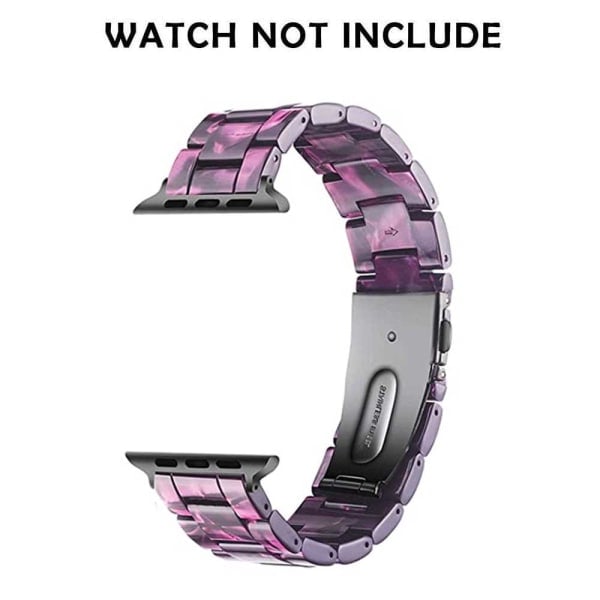 [QD] Kompatibelt med Apple Watch armband 38-40mm/42-44mm Serie 5/4/3/2/1, Smalt hartsarmband -42-44mm-lila ljus