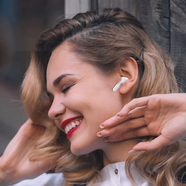 Trådlösa hörlurar - Bluetooth 5.3 sporthörlurar Vit
