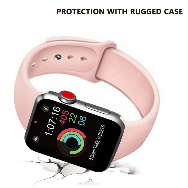 [QD] Sportband kompatibelt med klocka 38-40 mm, mjukt silikonarmband, sportarmband kompatibelt med iWatch Series 5/4/3/2/1, S/M, M/L - sandpulver