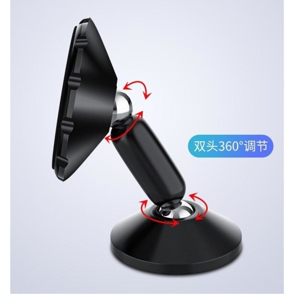\"QD\" 2X 360 Universal Magnetisk Mobilholder for Bil Svart Svart én størrelse