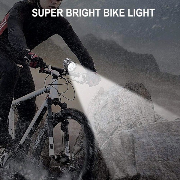 [QD] Sykkellykter, Vanntett Mountainbike Frontlykt med 5200 mαh Oppladbart Batteripakke, 3 Moduser Sykkellykter Frontlyskaster
