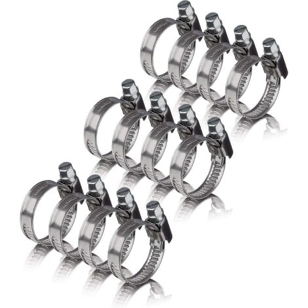 #QD#12 rustfri metalslangeklemmer 16-25mm – professionelle V2A rustfri slangeklemmer til vaskemaskine, opvaskemaskine, slangeklemmer 16-25 mm