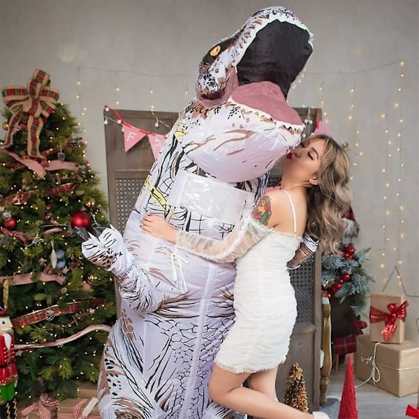 [QD] Dinosauriedräkt för vuxna Uppblåsbar T-rex Dinosauriedräkt Luftblåsande Dino Dräkt Rolig Halloween Dräkt Cosplay Maskerad