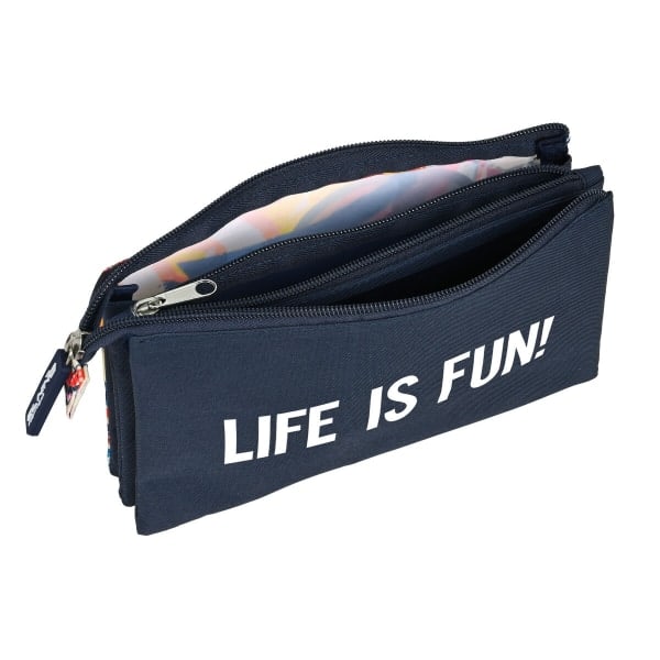 Tredobbelt Carry-all El Niño Life is fun Multifarvet (22 x 12 x 3 cm)
