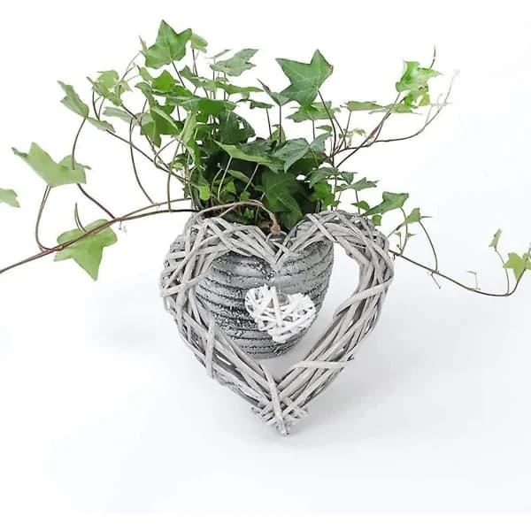 Dørkrans Wicker Hjerte Krans Hjerteform Rattan DIY Håndverk *H