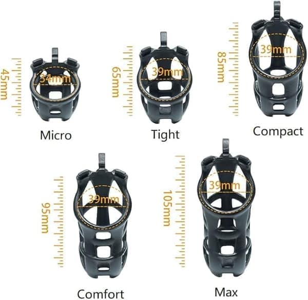 Male Lightweight 3D V2 Cobra Resin Chastity Cage Lock Device 4 Ring Belt[Extra-Small Size 70mm]