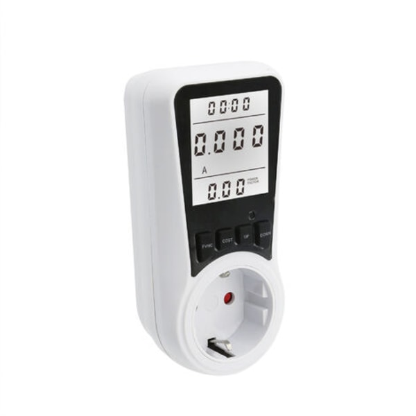 #QD# Sähkönkulutusmittari, Sähkölaskumittari, Wattimittari, Energiankulutusmittari suurella LCD-näytöllä + taustavalo, Ylikuormitussuoja 3680