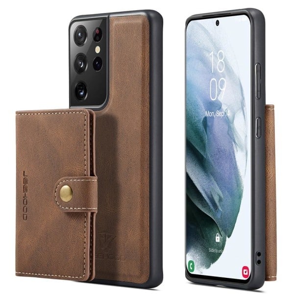 [QD]TG Cover med Kortholder - Samsung Galaxy S21 Ultra Grøn