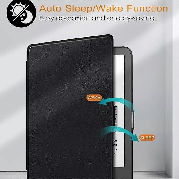 QQX.Slimshell-etui til 7\" Kindle Paperwhite (12. generation) 2024 Premium PU-omslag dark blue