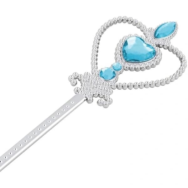 7-pack Prinsessklänning Utklädningsaccessoarer Presentförpackning, Vacker Krona, Scepter, Halsband, Handskar, Presenter till Flickor Blå