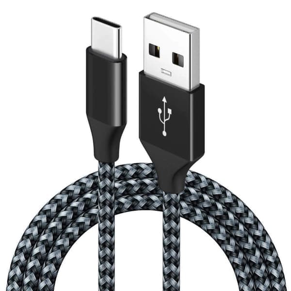 USB 2.0 till USB-C-kabel 3A snabbladdning Svart 2 m