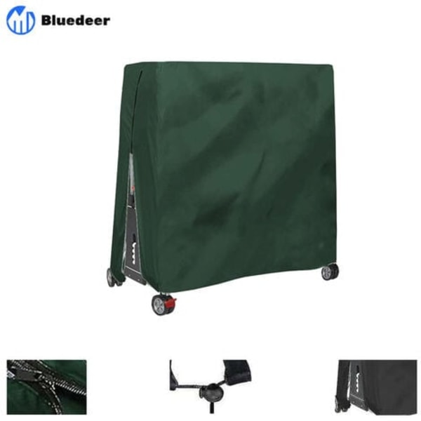 QQU-Utendørs Vanntett og Støvtett Bordtennisbord Trekk Ping Pong Bord Trekk 165x70x185cm Grønn-