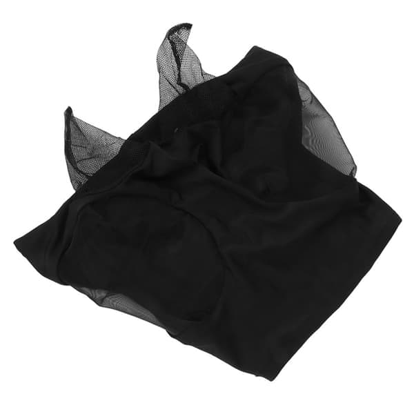 Heste flue maske med ørebeskyttelse - Åndbar & Elastisk - Sort