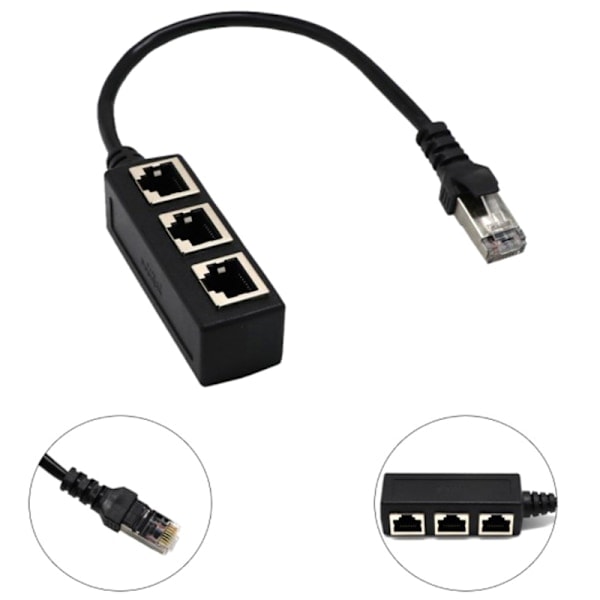 [QD] Ethernet-kabel Splitter Netværksadapter Ethernet Splitter 1 til
