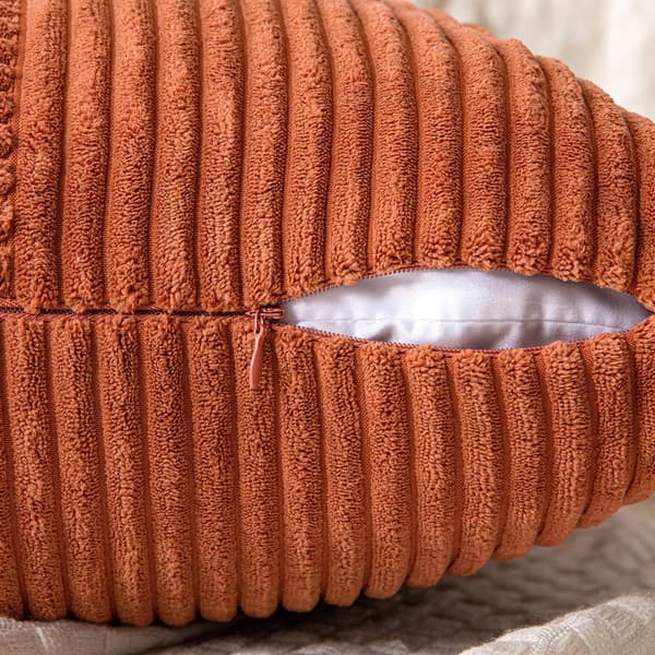 2 pcs Corduroy Pillows Reddish Brown 45*45cm