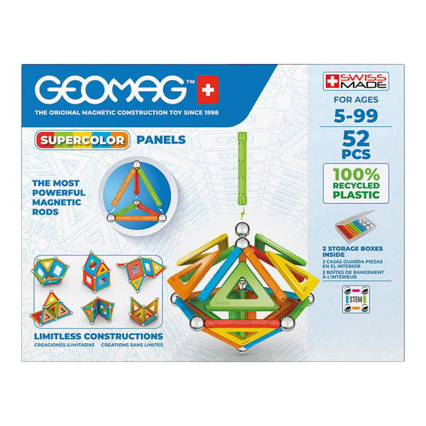 Magnetisk Supercolor Panel Genbrugsblokke 52 dele GEOMAG GEO-378_qq