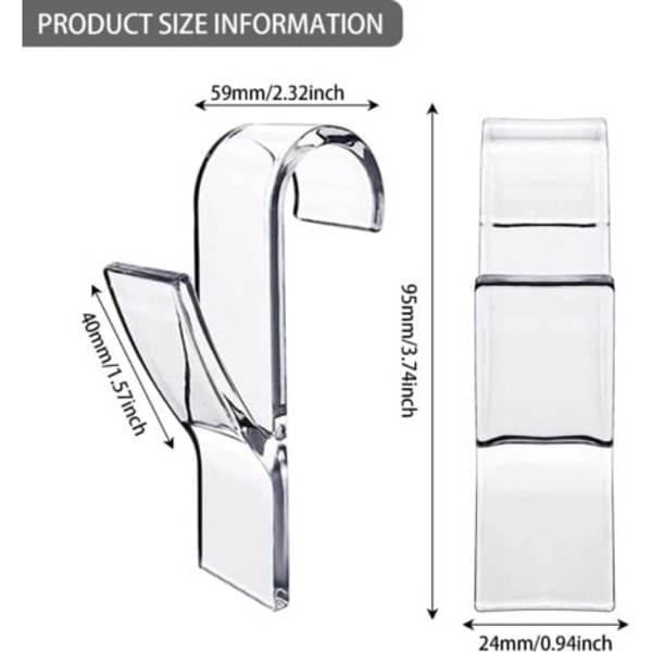 QU/Radiator- og håndkletørkerkroker (8 stk., transparent), baderomshåndklekroker, kroker for baderomsradiatorer, håndklestativ, baderom