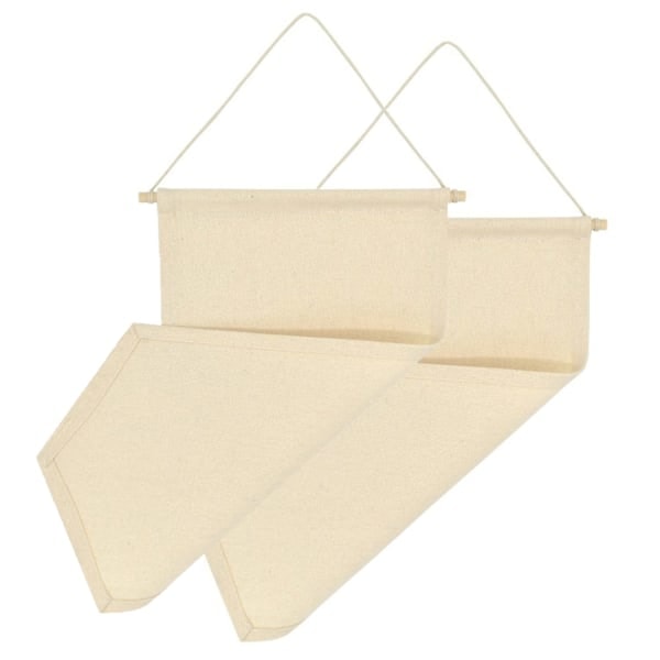 2 stk. Vægmonteret Mærkedisplay Lærred Emalje Broche Samling Display Banner Medalje Nål Opbevaring Krave Flag Vimpel Ramme (Beige)_QF