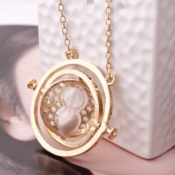 Harry Potter Time Turner Halskæde Hermiones Hvidt Sand guldbelagt_qq