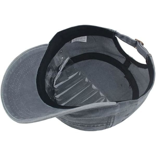 Militær Caps for Menn og Kvinner Klassiske Justerbare Slitte Hatter Unisex 100% Bomull Robust Solid Skygge Baseballcaps Sol Vandrehatt Grå