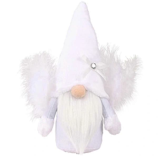 Jul Tomte Docka Ängel Tema Tomte Docka Dekorativ Tomte Docka Julgransprydnad Vit 24CM