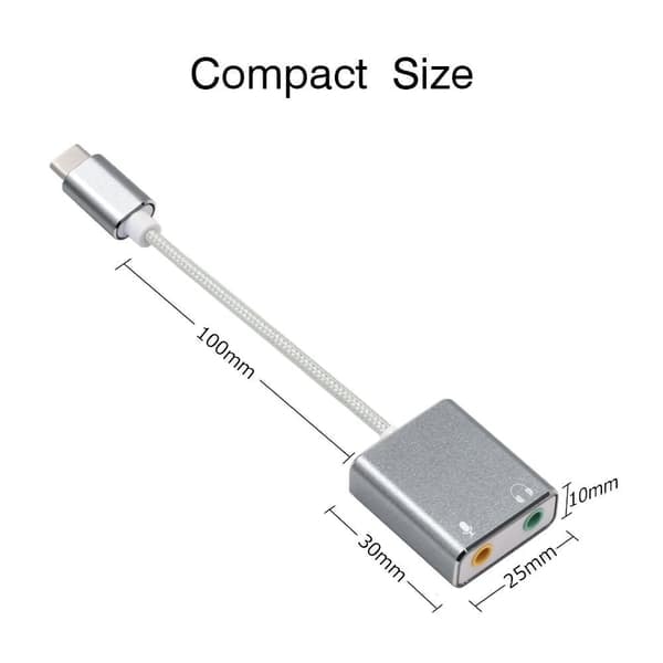 \"QD\" Ulkoinen äänikortti USB-C - 3,5mm sisään ja ulos