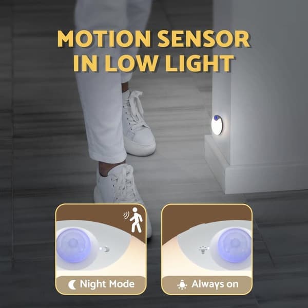 Motion Sensor Nattlampa 2-pack, Uppladdningsbar Trappbelysning för Inomhusbruk