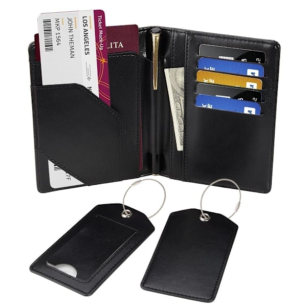 [QD] Skyddande passfodral, (svart) RFID-blockerande resefodral