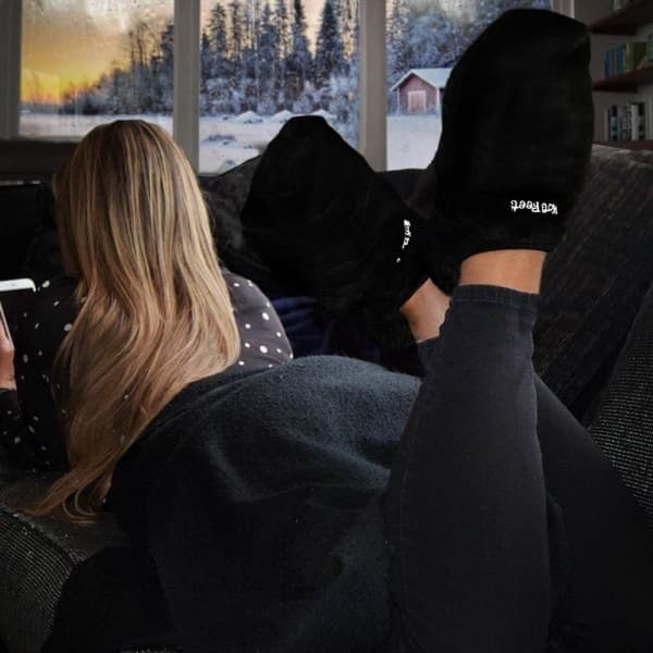 /QD/Hot Feet, Värmetofflor - Svart