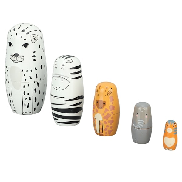 QU/Söt Djurleksak Rysk Tradition, Utsökta Trä-Matryoshka Dockor för Födelsedagspresent och Dekorativ Förvaring, Helt Handgjord Mångsidig Hand