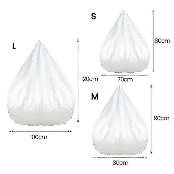 Innerfoder Vattentätt Lazy Bean Bag Sofföverdrag, Ingen Fyllning 100X120 CM