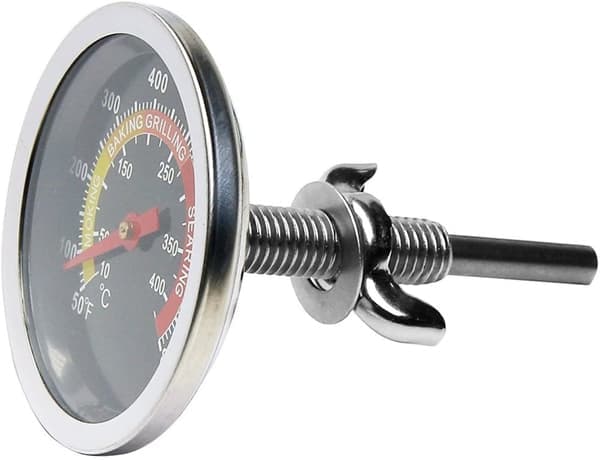 Analogt termometer i rustfritt stål for grill og ovn