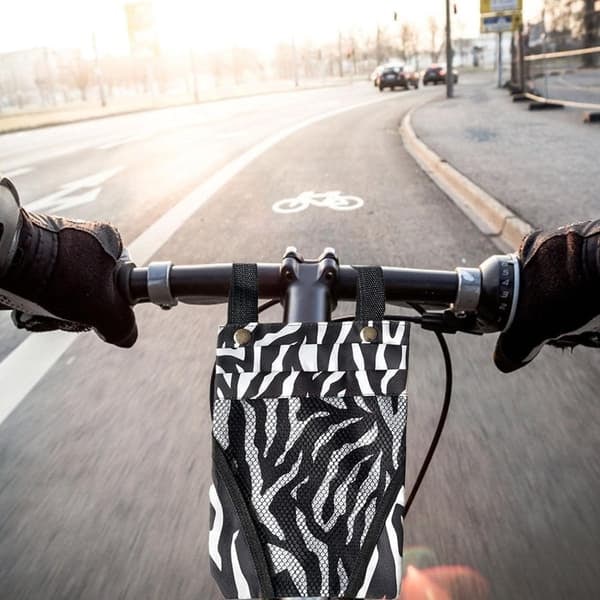 /QD/Vandtæt taske til cykelstyr - Zebramønster