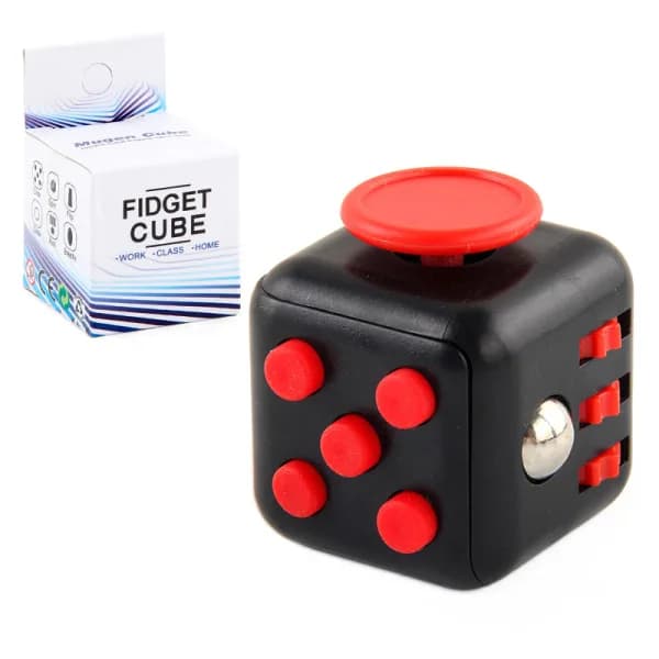 Afstressende Rubiks kube legetøj Sort og rød
