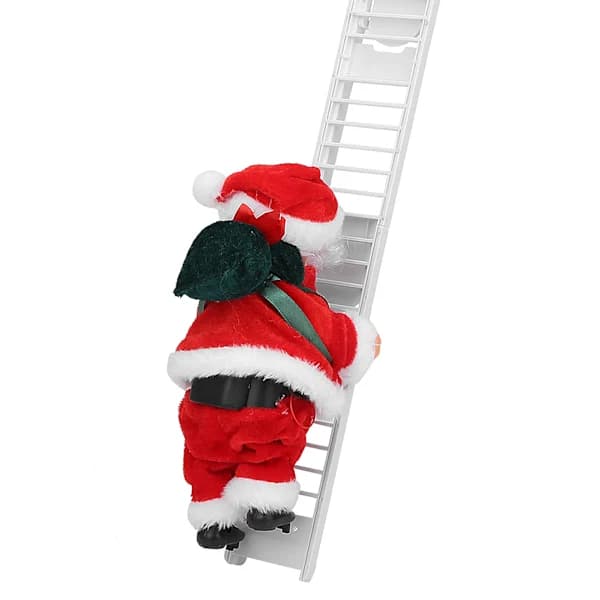 QD-Jultomten Elektrisk Klättertrappa Heminredning Julgransprydnad Present Vit Enkel Trappa (Hus)
