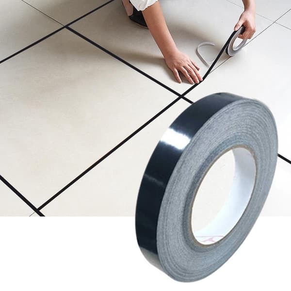 Koristeteippi lattiaan ja seinään - 2cm x 50m - Musta_QQ