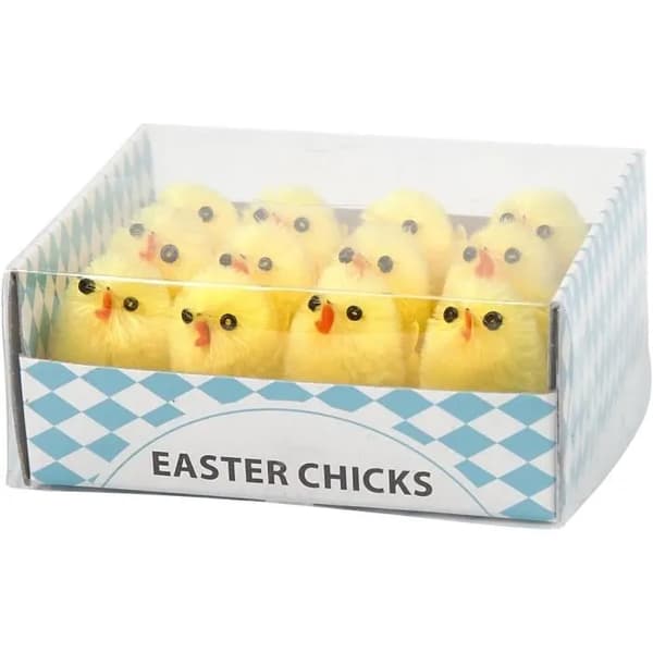 Creative Easter Chicks Yellow 3 cm 12 pcs Gul Tyg, Plast
