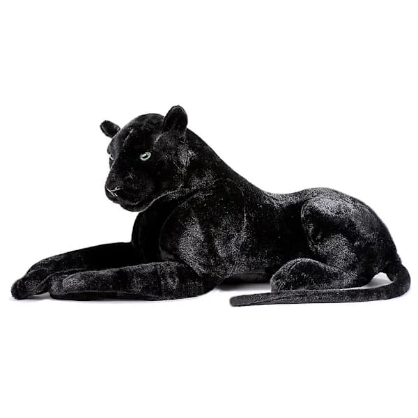 Deluxe Paws Stor Sort Panter Realistisk Plys Legetøj 100 cm