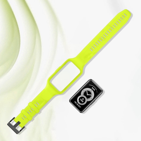[QD] Kompatibel med Huawei Band 7 / 6 Pro / Honor Band 6 Armbånd Fleksibel Silikon Lime